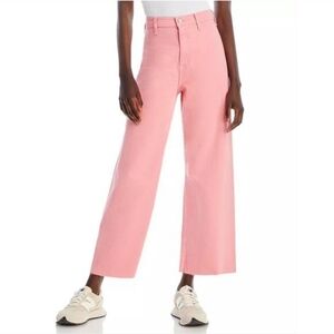 EUC PISTOLA PINK FLAMINGO PENNY WIDE LEG CROPPED FRAYED JEANS SZ 25